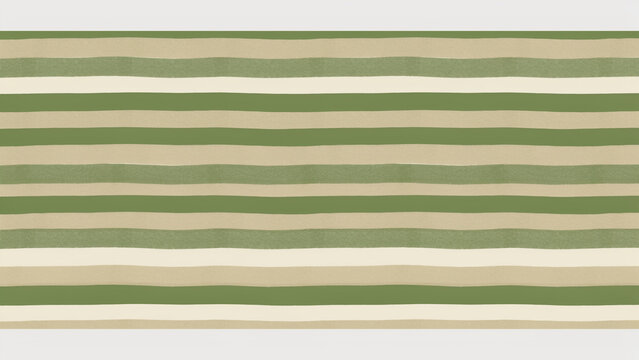 Horizontal striped fabric with beige and green color combination pattern