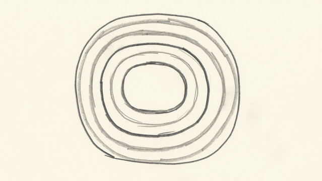 Minimalist geometric spiral design with concentric circles and clean lines