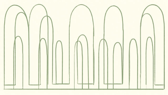 Series of abstract geometric arches and curved line illustrations design