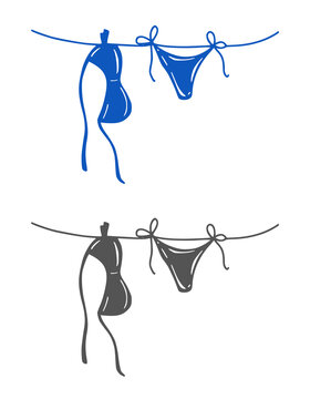 Blue Minimal Modern Doodle Summer Insiring T-Shirt - 1