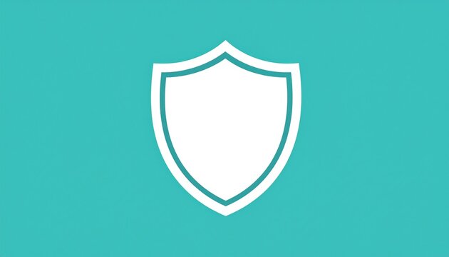 Minimal simple shield icon, clean lines, centered, isolated, empty background, vector style.