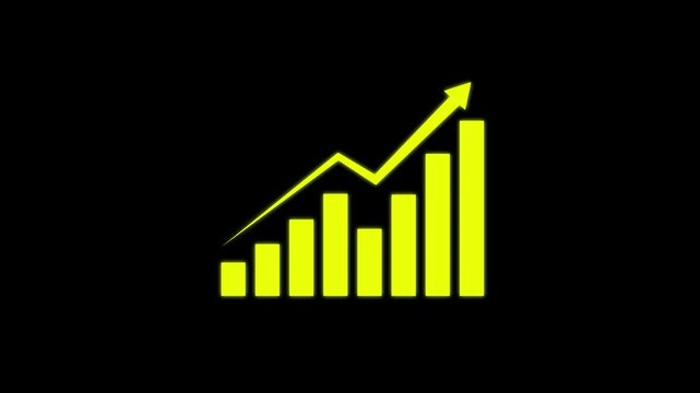 Business growth concept in graph chart showing marketing sales profit increasing to future target . growing business concept. Clean Hi-tech style technology chart 