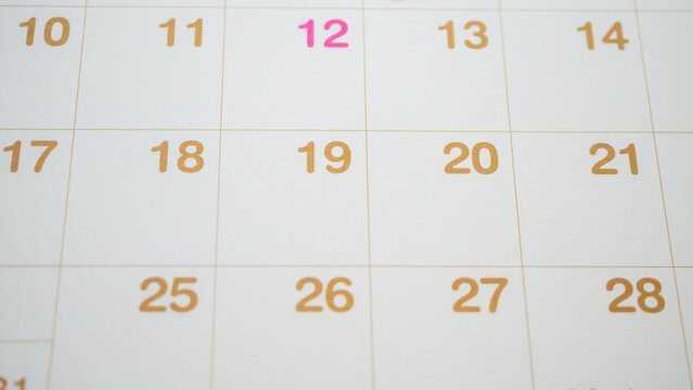 calendar page date background business planning appointment meeting concept