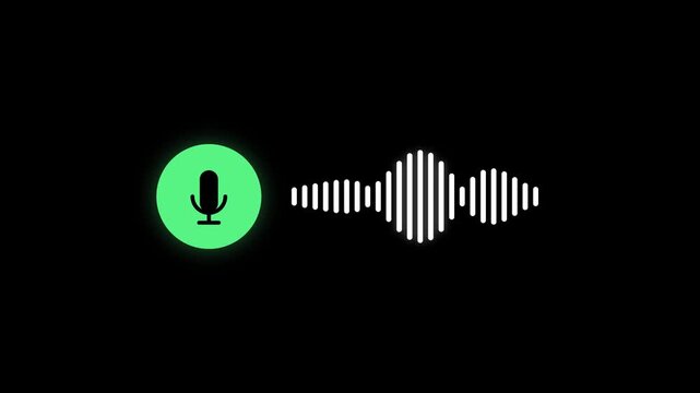 Microphone with Animated Audio Waveform for Voice Recording and Sound Communication