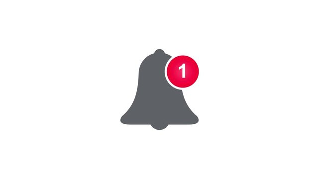 Notification Bell with Alert Badge for New Message and Digital Reminder Animation