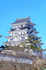Naklejka premium 福山城のとても美しい風景A very beautiful castle landscape found in Japan