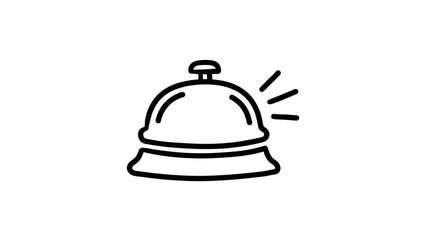 Fototapeta premium Service bell minimalist line art icon.