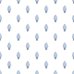 Fototapeta premium Broken light bulbs forming a seamless pattern on a white background, representing failure and problems