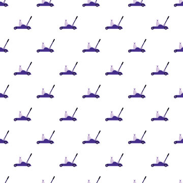 Purple hydraulic floor jacks creating a repeating pattern on white background