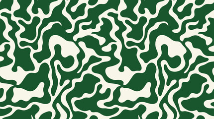 Fototapeta premium Abstract wavy liquid pattern in green and white with abstract seamless background illustration decoration repeating wallpaper backdrop creative covering ornament composition