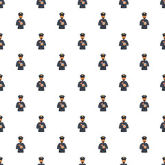 Fototapeta premium Law enforcement officer creating a seamless pattern, representing authority and regulations