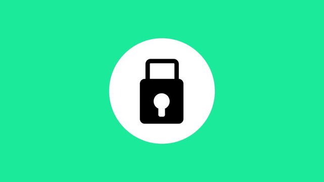 Lock Security Line Icon Animation Closed Padlock Private Data Protection Privacy System Security UI Motion Graphic Video