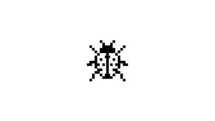 Naklejka premium Simple pixel art beetle insect icon.