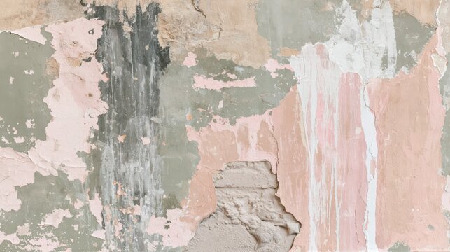 Aged plaster and exposed brick reveal layers of history on a damaged wall.