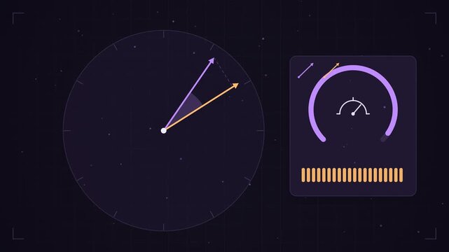 Abstract animated different distance metrics compared side by side drawn as violet and blue lines and shapes on a deep dark background. Seamless looping 4K motion graphics video with free space for te