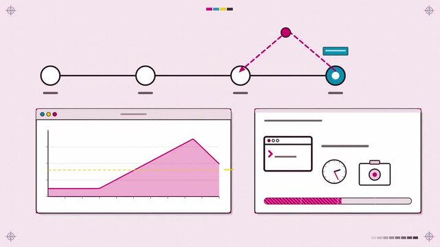 Abstract animated release rolled back to the previous version drawn as cyan and teal lines and shapes on a bright, clean light background. Seamless looping 4K motion graphics video with free space for