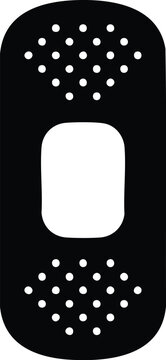 Black bandage icon vector illustration, simple modern medicine healthcare plaster adhesive.