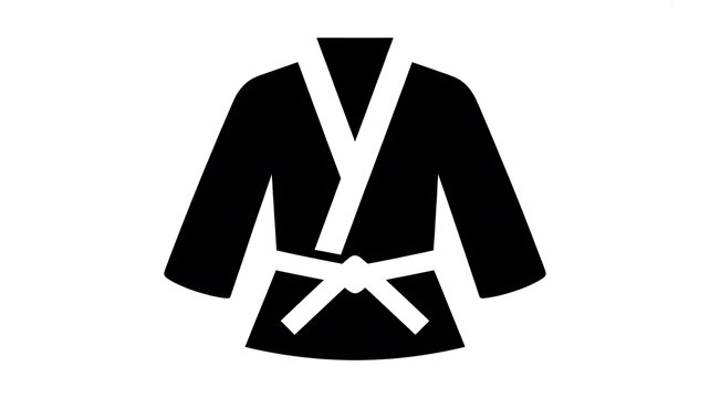 Black martial arts gi uniform icon
