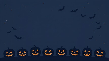 Fototapeta premium Halloween Background with Pumpkins and Night Sky