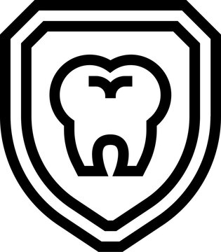 Tooth Protection Shield Outline Icon
