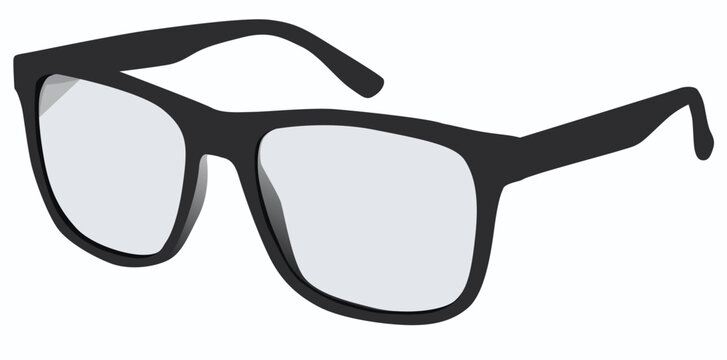 Black rimmed eyeglasses vector illustration isolated on white background