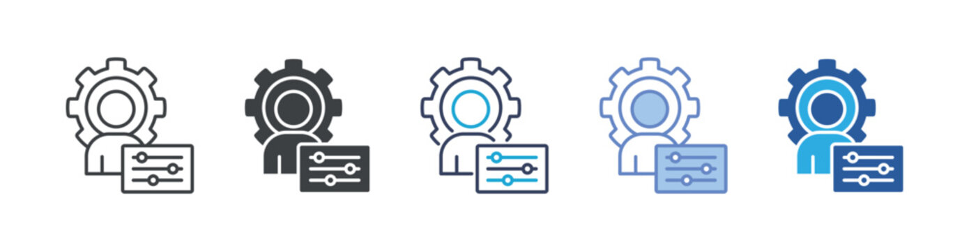 Personalization icon set multiple style collection