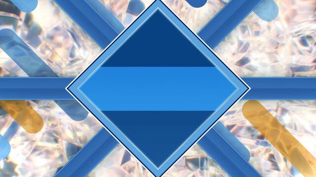 Rotating Rhombus Green Screen Slideshow Transition over Sparkling Crystal Diamond Light Graphic Backdrop