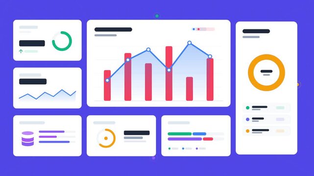 Modern UI Dashboard Design with Charts and Graphs for Data Analytics and Financial Monitoring