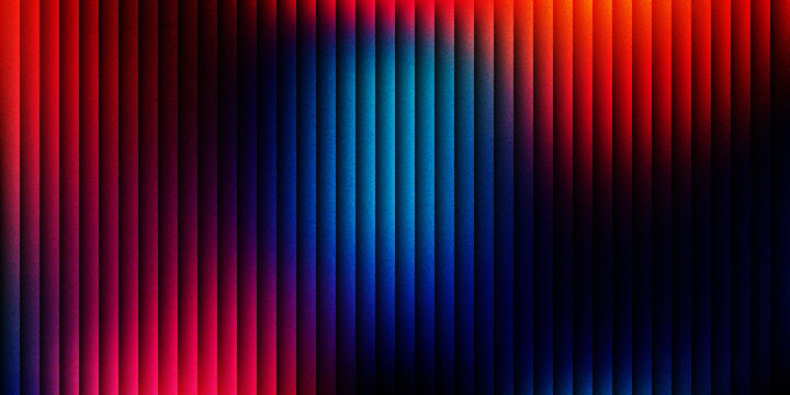 Dark abstract background with vertical neon stripes in red blue and purple creating dramatic light effects.