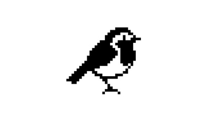 Fototapeta premium Songbird silhouette pixel art.
