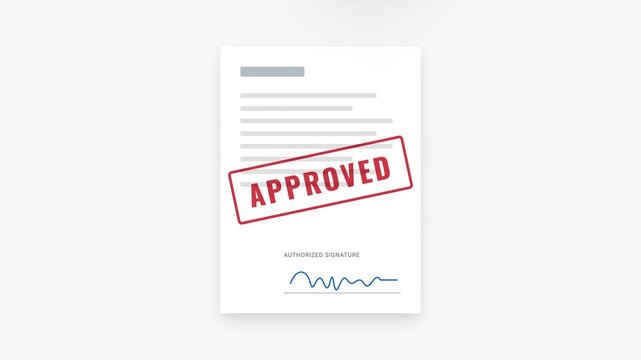 Officially approved business document with a bold red stamp and an authorized signature for legal agreement