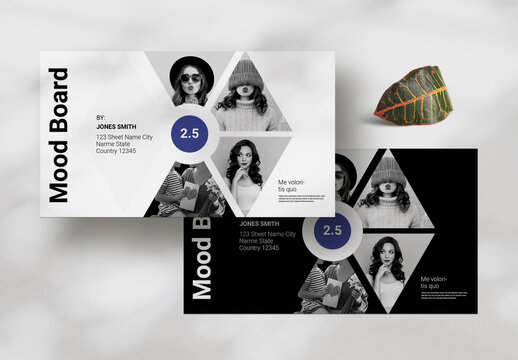 Black White Mood Board Template