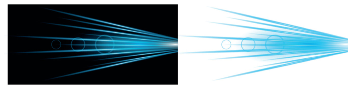 Blue light flare effect overlay isolated on transparent background