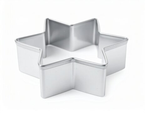Star cookie cutter baking kitchen utensil white background