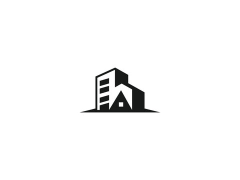 Real Estate Building and House Logo Vector Icon for Property Branding 