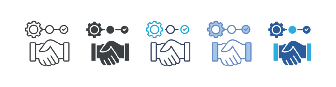 Agreement icon set multiple style collection