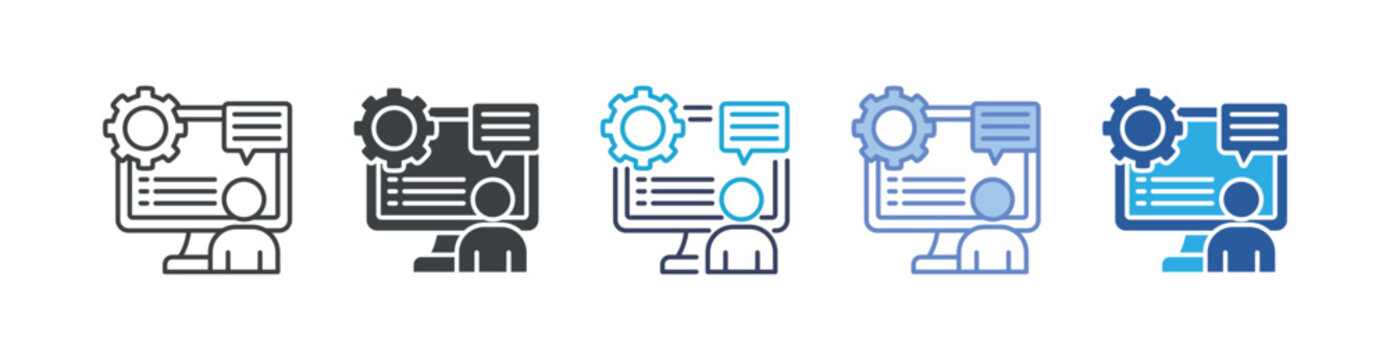 Administration icon set multiple style collection