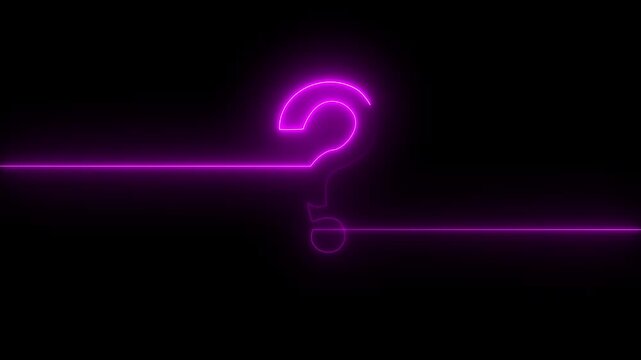 neon glowing loop Question mark sign Question mark icon asking icon animation.Motion graphics of concept