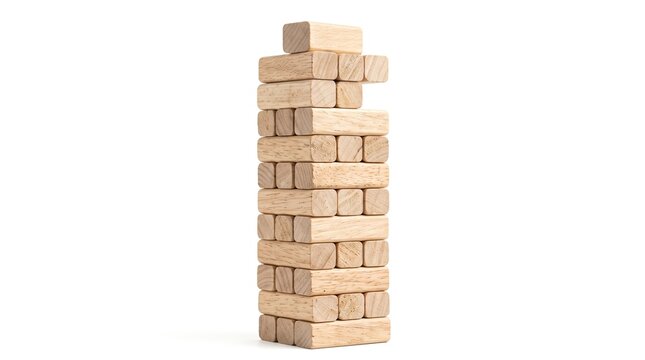 Jenga Tower Wood Blocks Isolated Photography