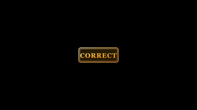 Golden correct button icons with alpha channel for game ui feedback and quiz validation