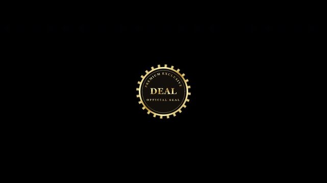 Golden luxury embossed deal official seal stamps isolated on transparent background overlay
