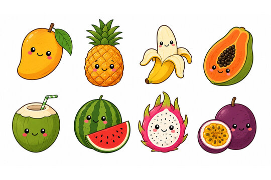 Cute Tropical Fruit Collection