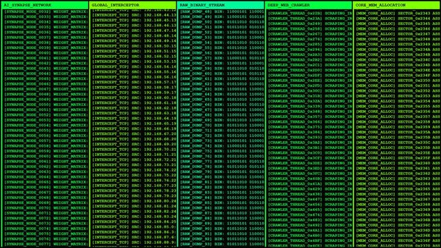 AI Synapse Network Global Interceptor Hacker Terminal Screen Animation.