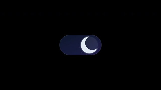 Light and dark mode toggle switch animation with alpha channel for UI design overlay