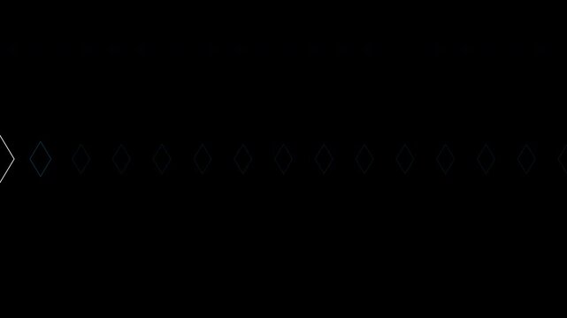 Minimalist blue and white diamond shapes moving horizontally on an alpha channel background