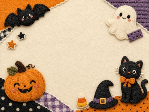 halloween card with cat