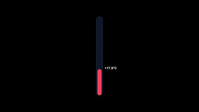 Global warming infographic with four rising temperature bars and Celsius values on alpha channel