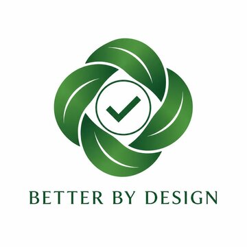 Green leaf knot badge with checkmark icon for eco friendly and sustainable design labels