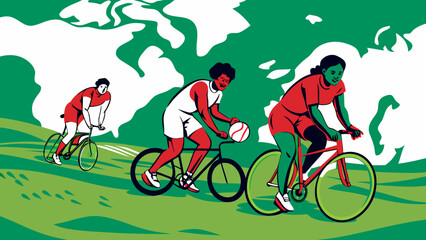 Fototapeta premium cyclist on a bike
