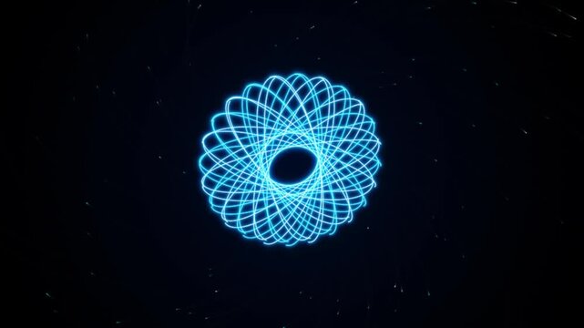 Neon Pink Blue Quantum Torus Loop Geometric Sci-Fi Motion Graphic 4k video